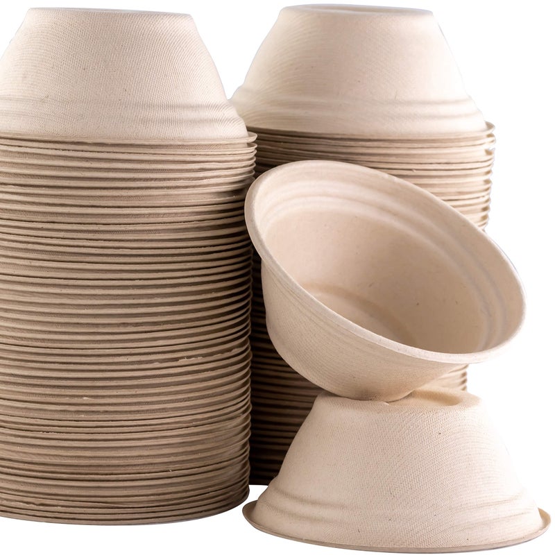 Avant Grub Mini Restaurant-Grade, Small 8 oz Bowls Bulk 100Pk. Great for Ice Cream, Chili or Soup. Disposable, Compostable Bowls are Allergen-Free, Leakproof and Microwave Safe for Hot or Cold Use - Image 1
